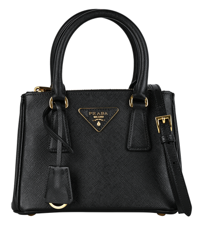Mini Galleria, &pound;1,600, Handbags, Black, Leather, Front view